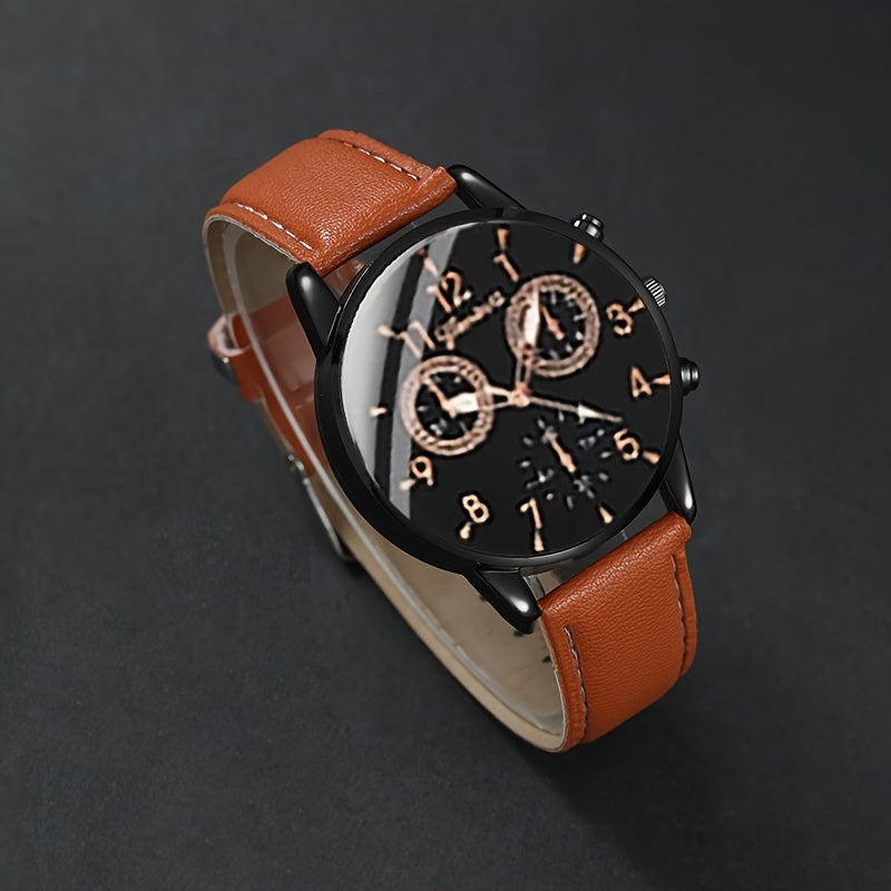8pcs Men's Watch Set Trendy Fashion Casual Men's Wristwatch Combination