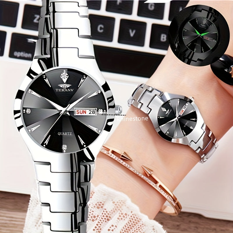 1 New Fashionable Trendy Calendar Date Display Women'S Quartz Watch with Luminous Simple Brand Luxury Casual Life Travel Sports Women'S Business Wristwatch