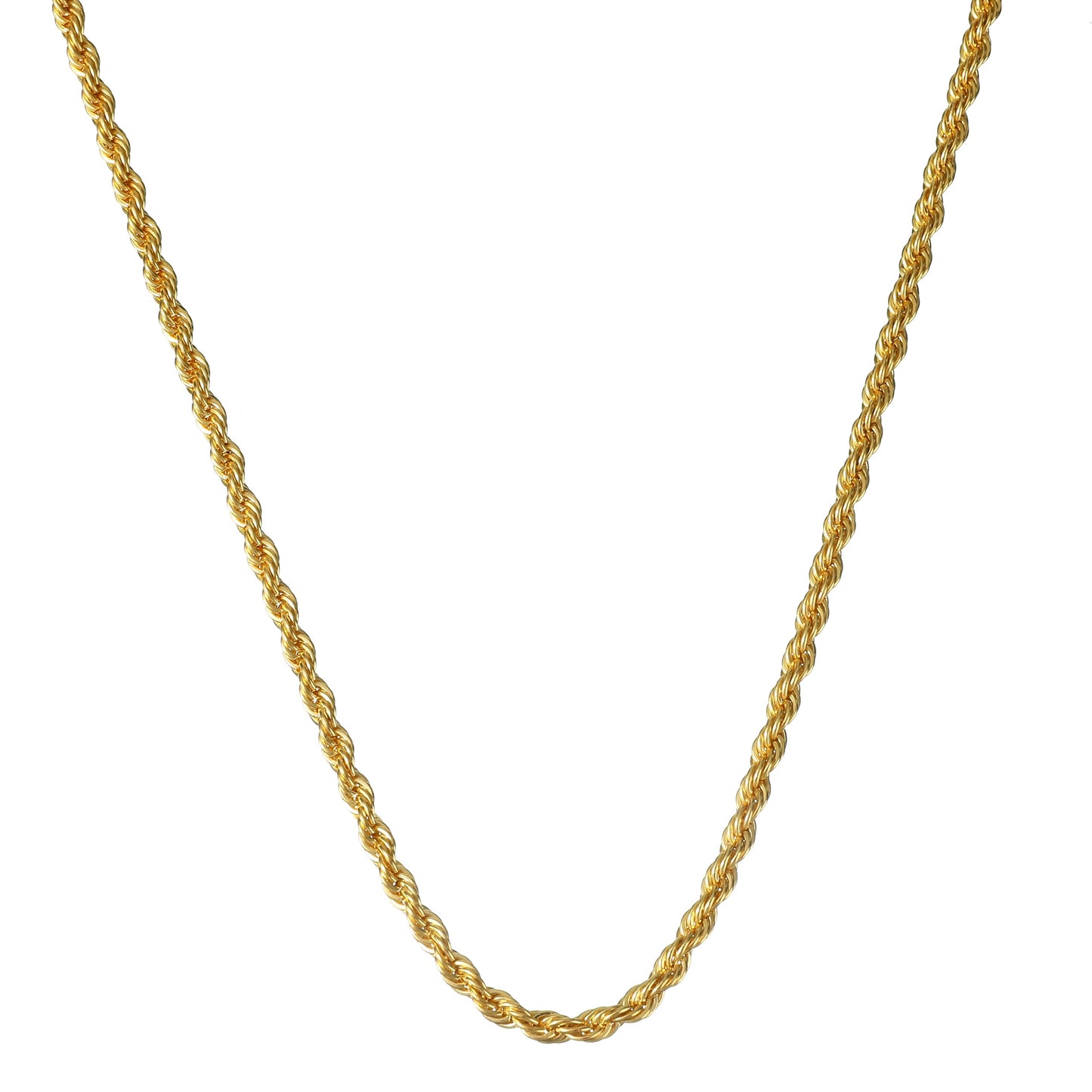 (Necklace + Bracelet) New Luxury Men And Women 18-karat Golden Plated European Classic Twist Necklace Bride Engagement Ornaments - Osila Store