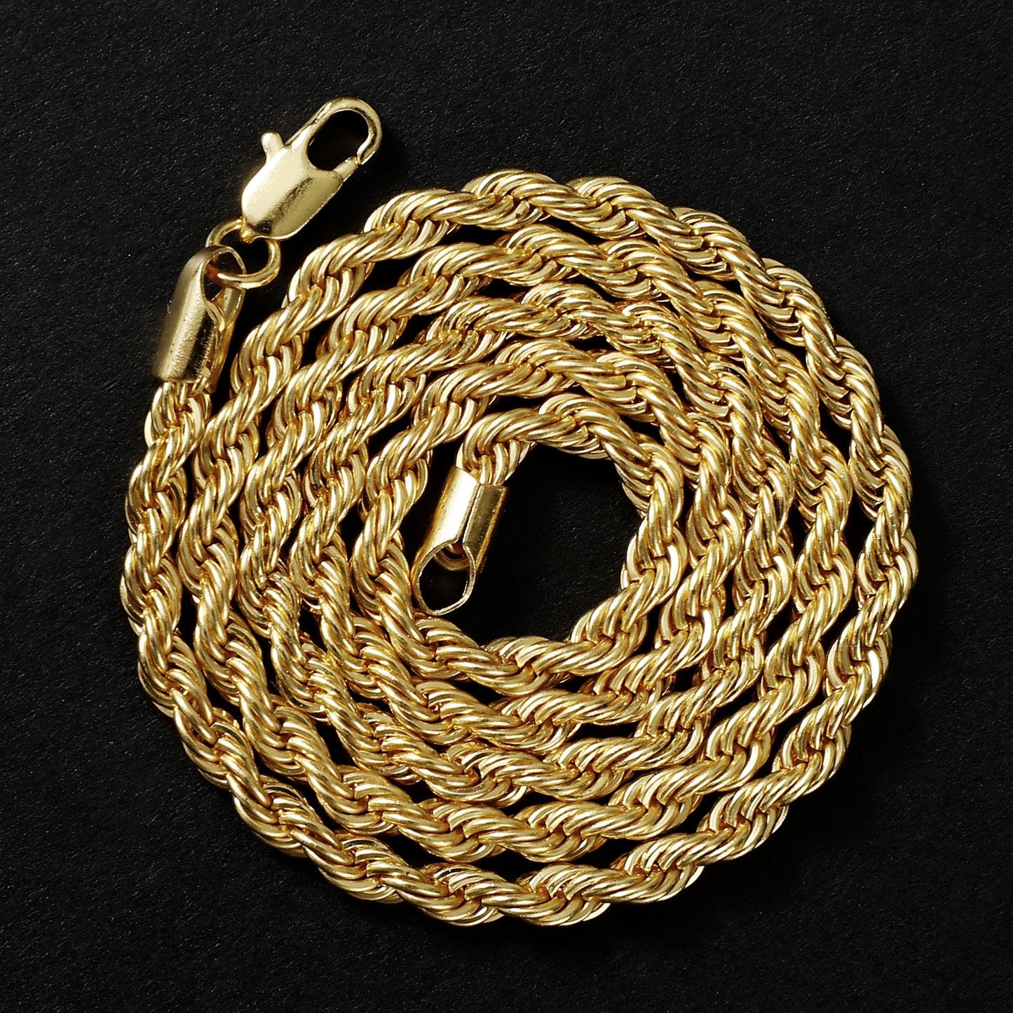 (Necklace + Bracelet) New Luxury Men And Women 18-karat Golden Plated European Classic Twist Necklace Bride Engagement Ornaments - Osila Store