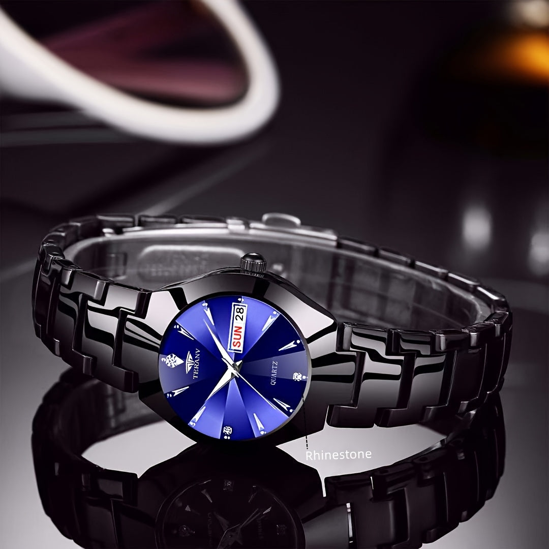 1 New Fashionable Trendy Calendar Date Display Women'S Quartz Watch with Luminous Simple Brand Luxury Casual Life Travel Sports Women'S Business Wristwatch