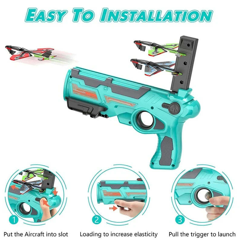 Children's Toy for Boys 3 to 5 Years Ejection Aircraft Shooting Game Outdoor Parent-child Sport Toys Kids Aircraft Set Plane Toy - Osila Store