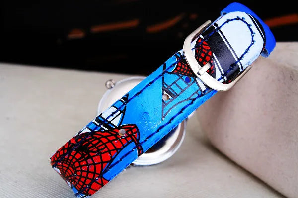 Disney Spiderman Children's Watch Anime Figures Student Quartz Watch Avenger Toys Spiderman Leather Strap Wristwatches Gifts - Osila Store