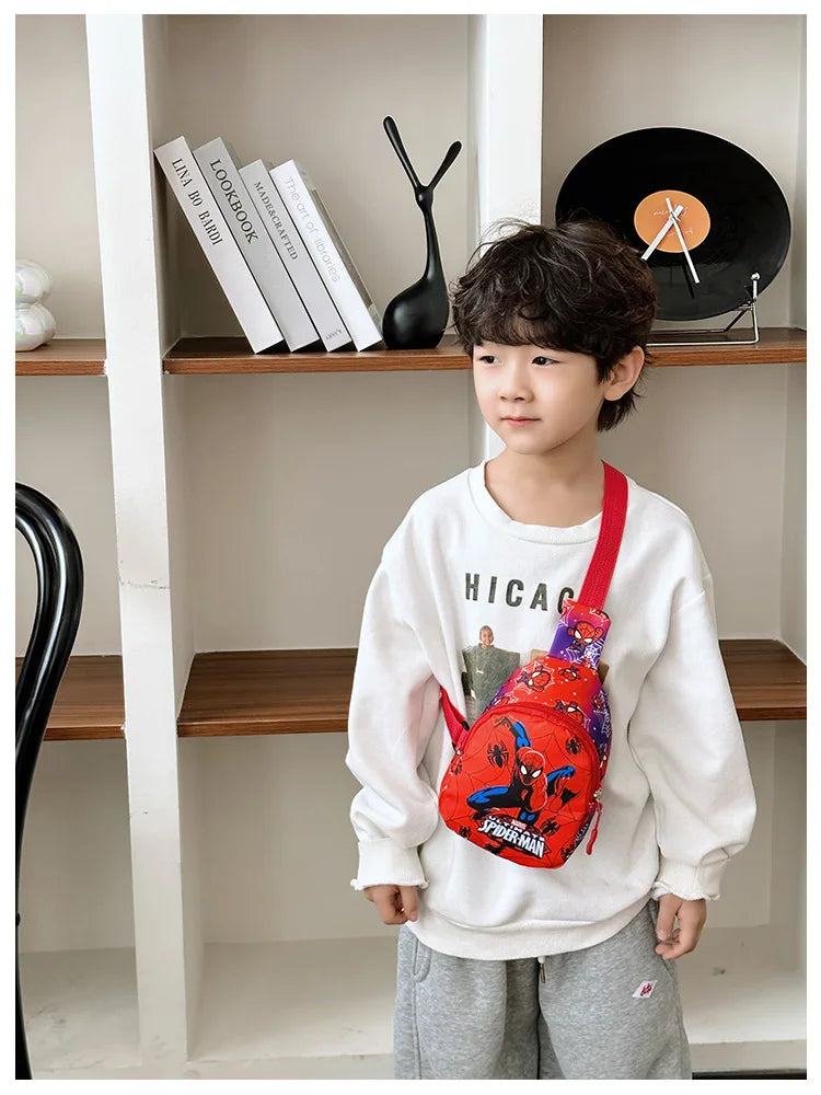 Marvel SpiderMan Crossbody Bag SpiderMan Children's Chest Pack Coin Purse Anime SpiderMan Shoulder Bags Messenger Bag Kids Gifts - Osila Store