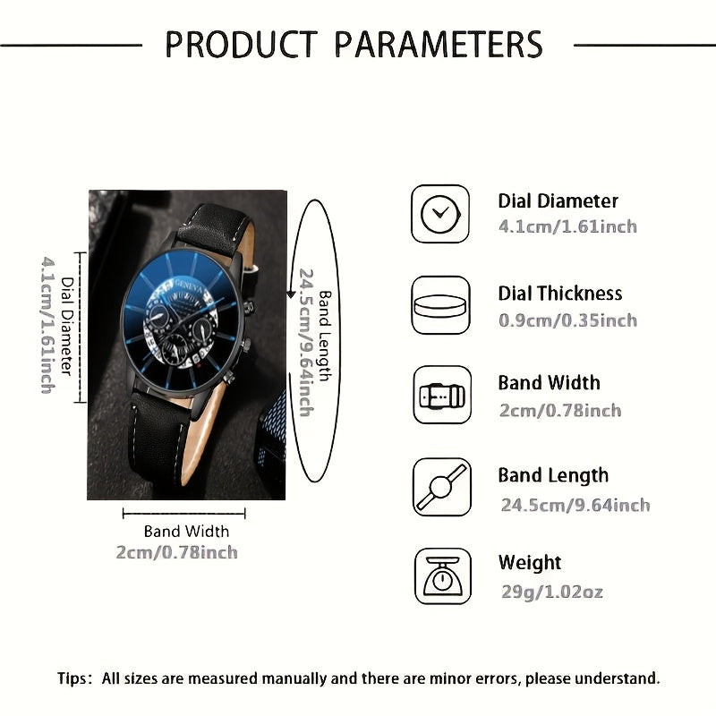 8pcs Men's Watch Set Trendy Fashion Casual Men's Wristwatch Combination