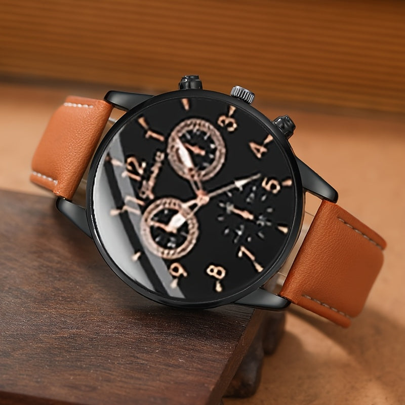 8pcs Men's Watch Set Trendy Fashion Casual Men's Wristwatch Combination