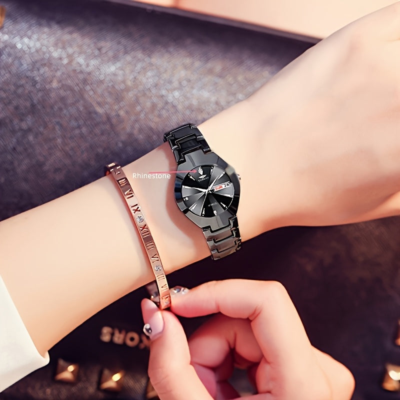 1 New Fashionable Trendy Calendar Date Display Women'S Quartz Watch with Luminous Simple Brand Luxury Casual Life Travel Sports Women'S Business Wristwatch
