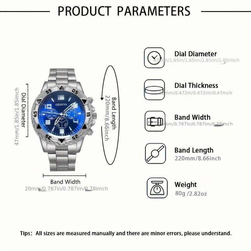 3pcs Fashion Men's Quartz Watch