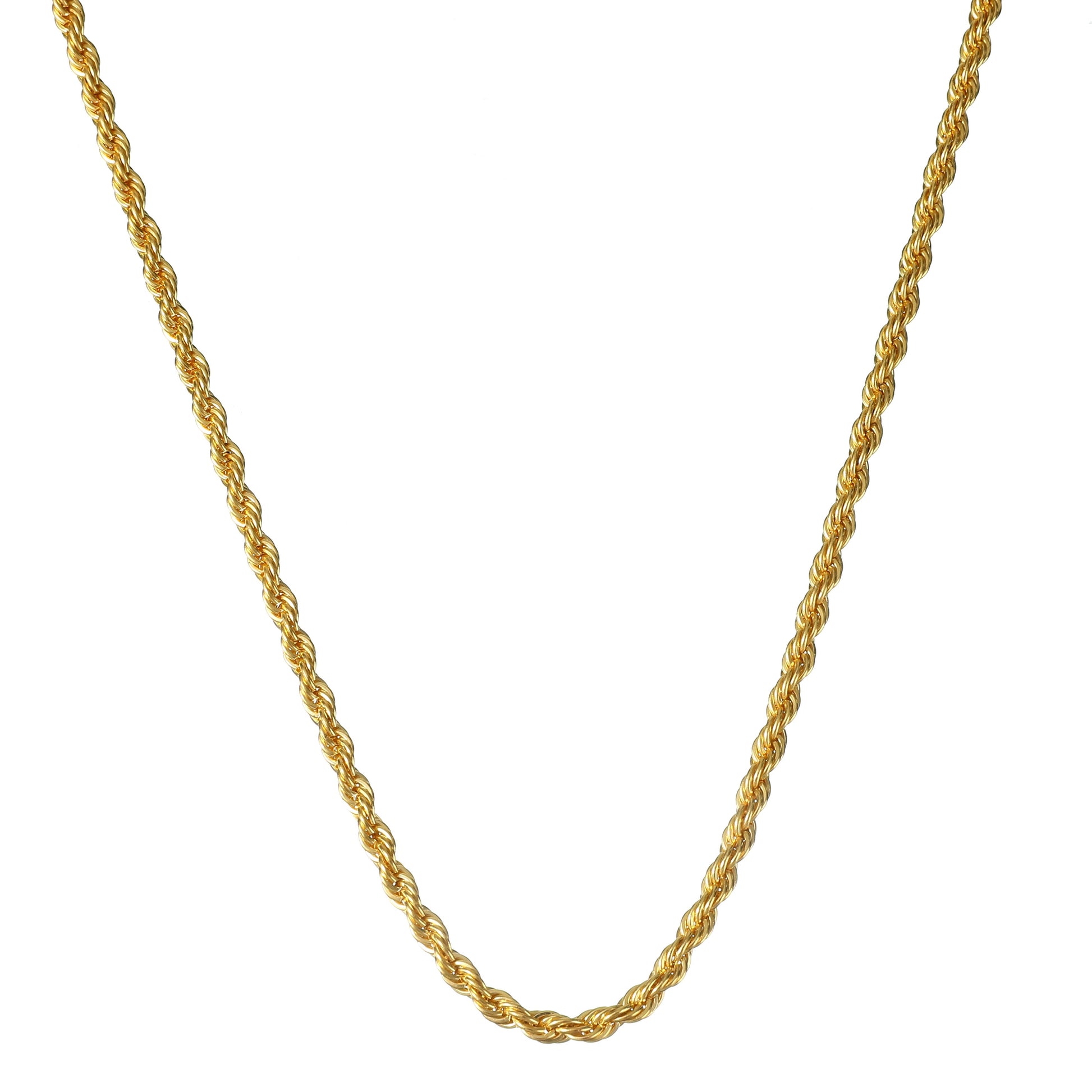 (Necklace + Bracelet) New Luxury Men And Women 18-karat Golden Plated European Classic Twist Necklace Bride Engagement Ornaments - Osila Store